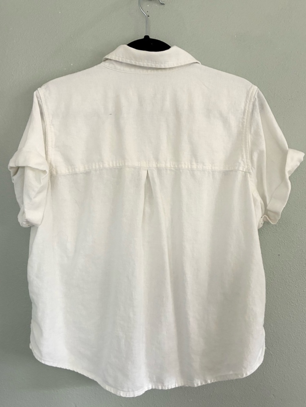 Universal Thread White Button Front Short Sleeve Linen Blouse Lightweight Size L - Picture 4 of 5